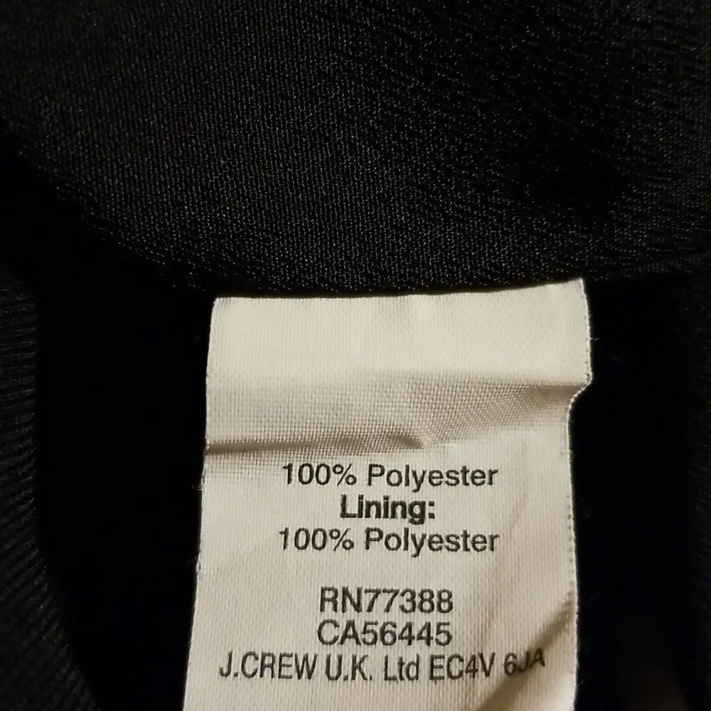 J Crew Black Label Dress Women's Black Sleeveless Size 0 Minimalist